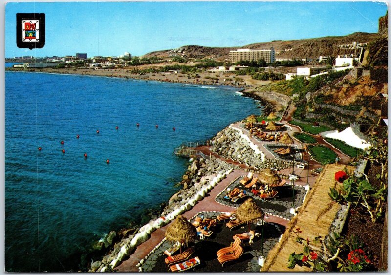 VINTAGE POSTCARD CONTINENTAL SIZE PANORAMIC VIEW OF SAN AGUSTIN SPAIN 1976