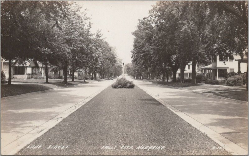 RPPC Postcard Lane Street Falls City Nebraska NE