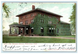 1906 The Bronson Library, Waterbury, Connecticut CT Antique Posted Postcard