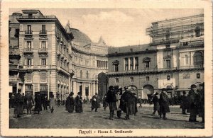 Vtg Napoli Piazza S. Ferdinando Naples Italy San 1910s Postcard