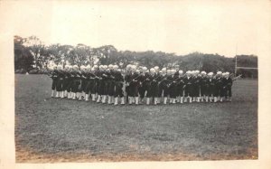 RPPC USS FLORIDA MILITARY SHIP SAILOR'S GUNS FOOTBALL REAL PHOTO POSTCARD 1918