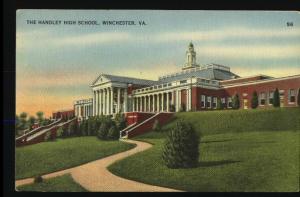 Linen Postcard Handley High School/Winchester/Virginia