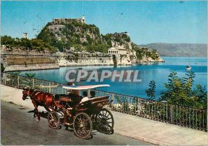 Postcard Modern Corfu Old Castle Caleche