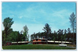 c1960s Eden Rock Motel Exterior Roadside Durham North Carolina NC Trees Postcard