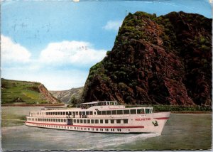 The Loreley Rock Ship Vintage Postcard BS22