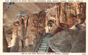 Vintage Postcard Mayor Preston Conference Room Entrance Bristol Cavern Tennessee