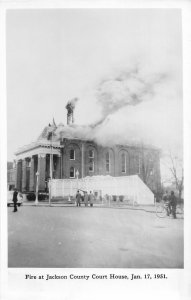 G93/ Jackson Ohio RPPC Postcard '51 Jackson County Court House Fire Disaster1