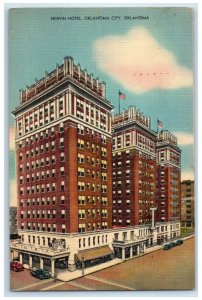 1950 Skirvin Hotel Building Cars Oklahoma City Oklahoma OK Vintage Postcard