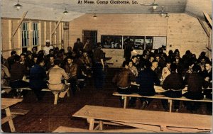 Vtg At Mess Camp Claiborne Rapides Parish Louisana LA Army WW2 Era Postcard