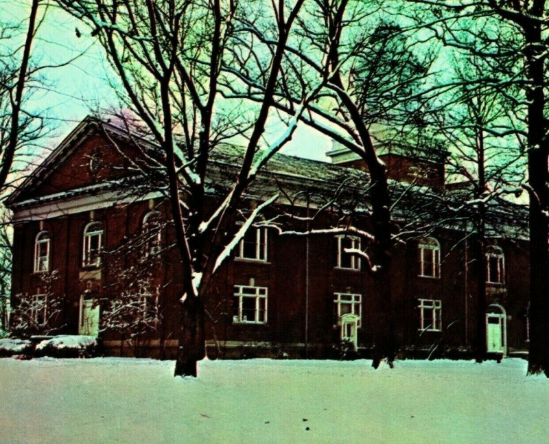 Phelps-Stokes Chapel Winter Snow Scene Berea College KY UNP Vtg Chrome Postcard 