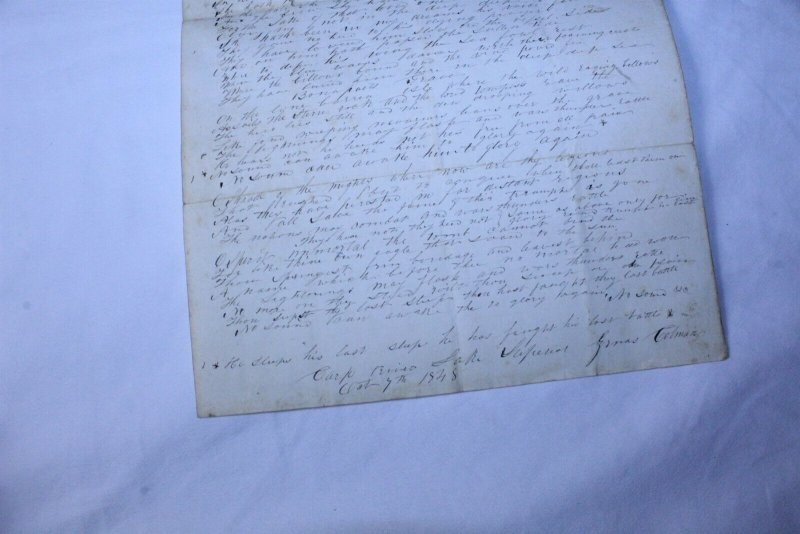 Vintage Hand Written Letter Dated 1848 Reads Like a Sermon