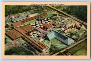 Malvern Arkansas AR Postcard Acme Brick Co Plant Birds Eye View Building 1940