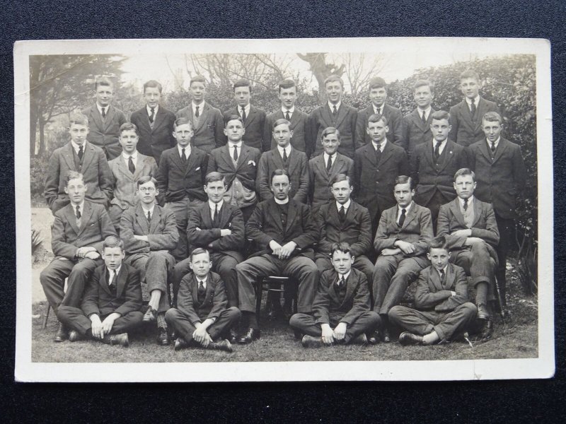Dorset WEYMOUTH COLLEGE Easter Term 1924 GROUP PORTRAIT - RP Postcard