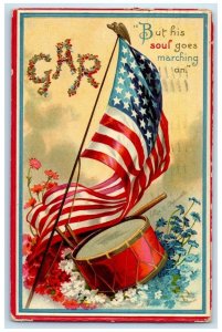 Decoration Day Civil War Patriotic Drummer Flowers Ellen Clapsadle Postcard