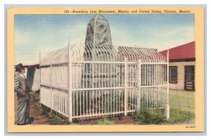 Postcard Boundary Line Monument Mexico & United States Tijuana Mexico