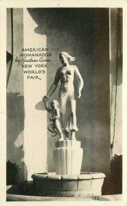 New York World's Fair 1940s American Womanhood RPPC Photo Postcard 21-11508