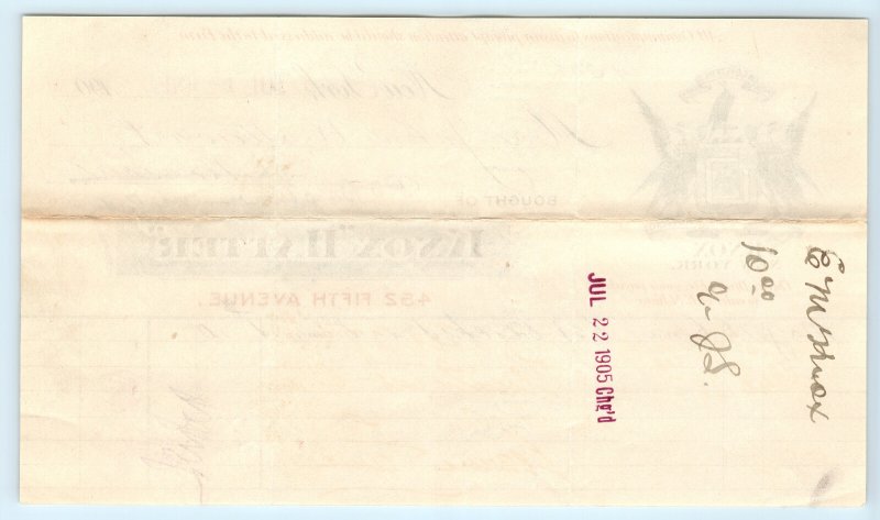 Knox Hatter NY New York Billhead