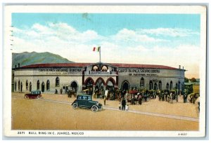 1936 Crowd Entering Bull Ring In Ciudad Juarez Mexico Vintage Posted Postcard