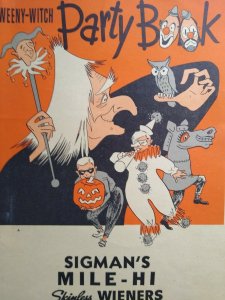 Halloween Party Book Vintage Weeny Witch Original Masks Cutouts Recipes 1952