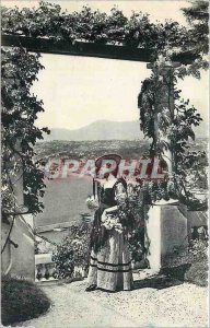 Old Postcard Nice Between Pergolas Costume Folklore Country