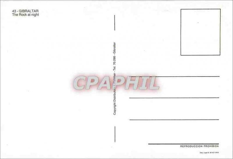 Modern Postcard Gibraltar The Rock at Night