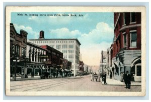 Vintage Main St. Looking North, Little Rock, Ark. Postcard P174 