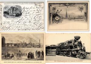 AUSTRIA - HUNGARY, TRAINS, LOCOMOTIVES RAILWAY 42 Vintage Postcards Incl. FLEURY