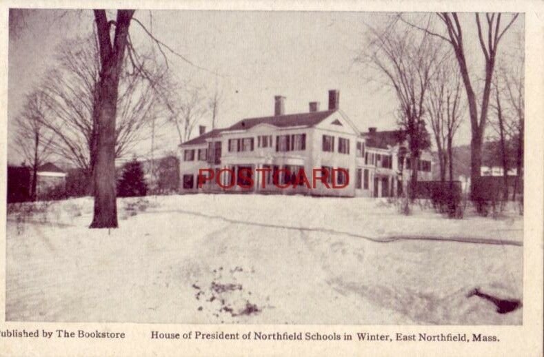 HOUSE OF PRESIDENT OF NORTHFIELD SCHOOLS in winter, EAST NORTHFIELD, MASS.