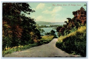 c1910's View Of Des Moines River Fort Dodge Iowa IA Posted Antique Postcard