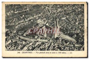 Postcard Old Chartres General view taken by plane