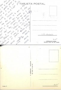 Young ladies and Spanish recruits Humorous modern Spanish artist drawn postcar