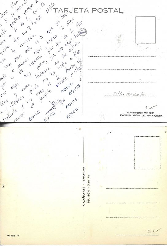 Young ladies and Spanish recruits Humorous modern Spanish artist drawn postcar