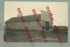 Maple Hill IOWA RPPC 1913 GENERAL STORE nr Estherville Armstrong GHOST TOWN DPO