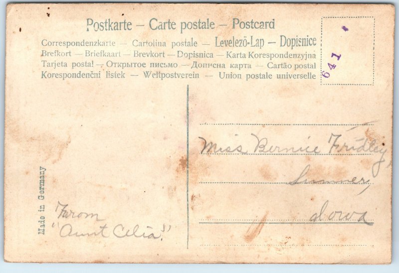 c1910s Germany Generic Unique Art Flower Embossed Layered Postcard Textured A279