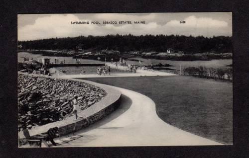 ME Swimming Pool Sebasco Estates Maine Postcard Vintage PC Carte Postale