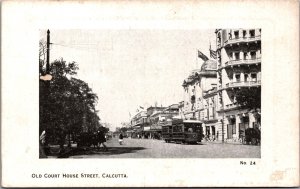 India Old Court House Street Calcutta Vintage Postcard 09.58