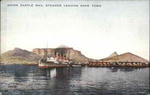 Cape Town Africa Union Castle Mail Steamer Steamship c1910 Postcard
