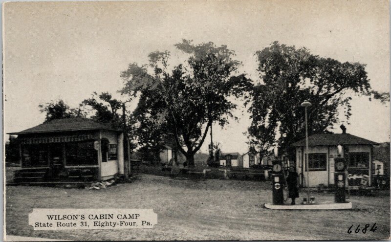 Wilson's Cabin Camp Washington PA State Route 31 Eighty Four PA Postcard F91