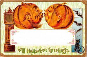 Vintage Gottschalk Pumpkin Man & Woman Antique Halloween Postcard (10/31/1911)