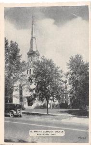 E32/ Hillsboro Highland Co 40s Ohio Postcard St Marys Catholic Church Building