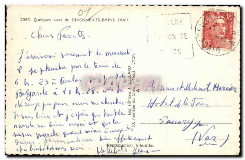 Divonne les Bains - Remembrance - Old Postcard