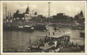 Port Said Egypt Harbor Boats Ships c1915 Real Photo Postcard