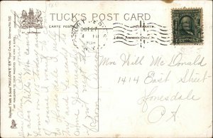 Halloween TUCK 150 Witch Outside Window USED 1908 to Honesdale PA Postcard