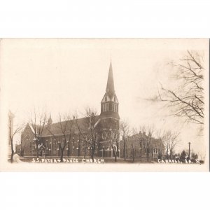 RPPC S.S. Peter and Paul's Church - Carroll, Iowa Vintage Real Photo Postcard