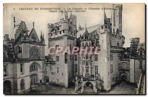 Old Postcard Chateau de Pierrefonds and the Chapel Staircase of Honor