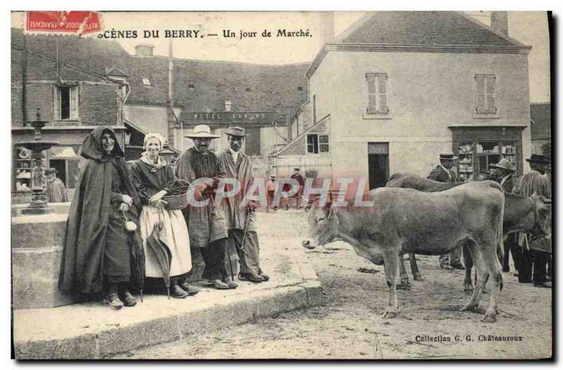 Old Postcard Scenes of Berry A walking day Cows TOP