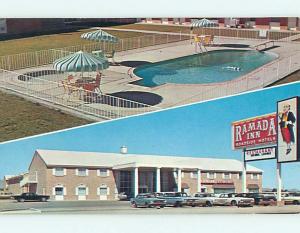 Pre-1980 OLD CARS & RAMADA INN MOTEL & RESTAURANT Deming New Mexico NM r1037