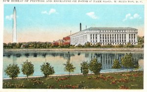 Vintage Postcard 1920's New Bureau Printing & Engraving Potomac Park Wash. DC