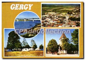 Postcard Modern Gergy S and L edges of Church View Camping Saune Aerianne