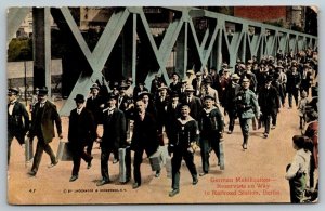 WW1 1917 German Mobilization  Railroad Station  Berlin  Postcard